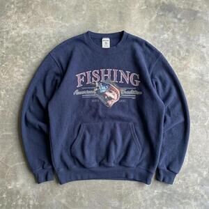 Vintage Fishing Crewneck Sweatshirt American Tradition Graphic